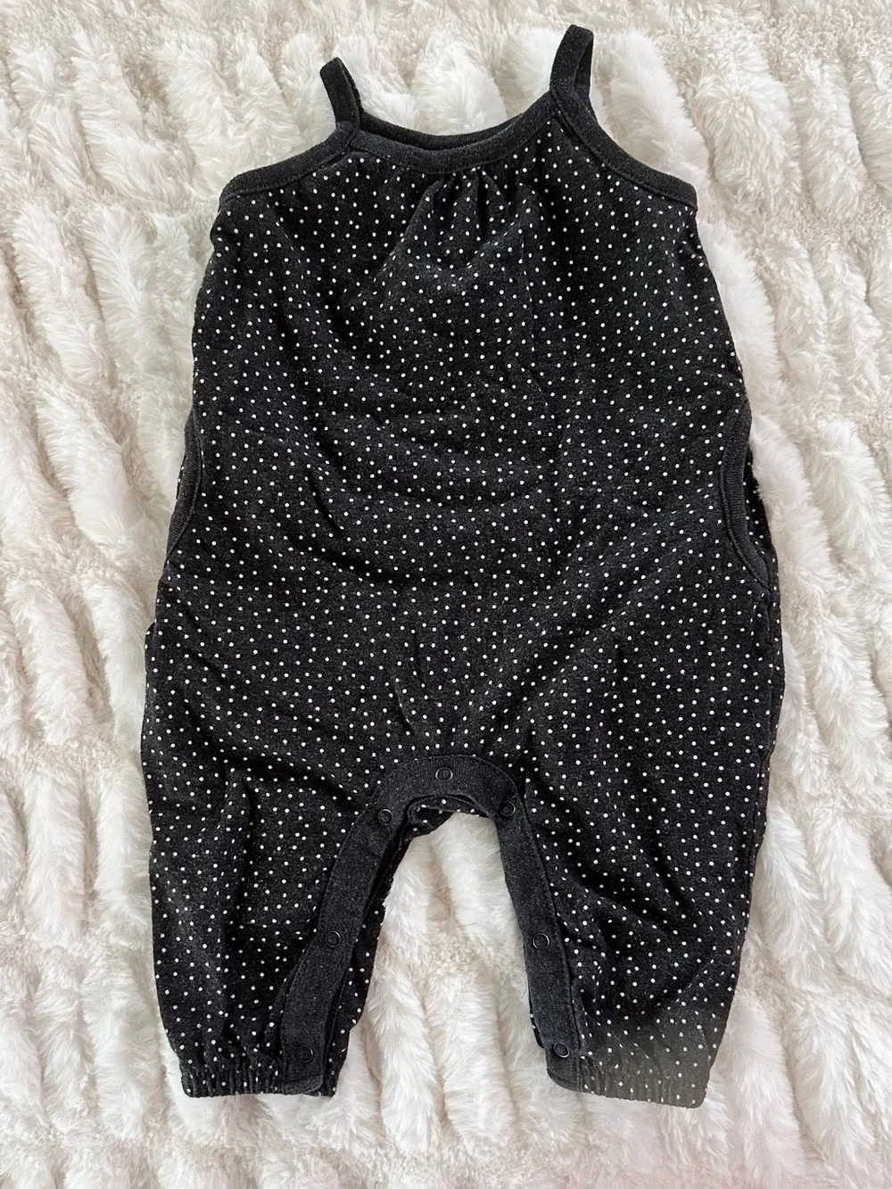 Old Navy Black and White Polka-dotted Romper